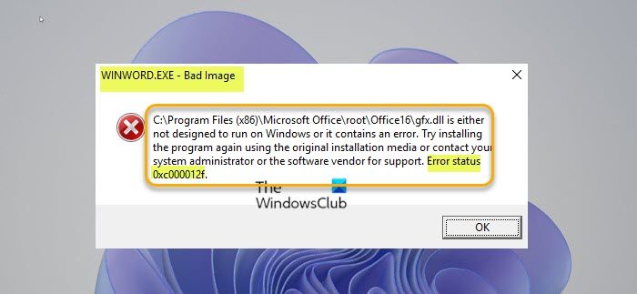 WINWORD.EXE Bad Image error WINWORD.EXE Bad Image error